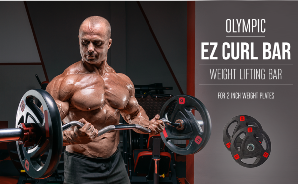 (330LBS Rated) Olympic EZ Curl Bar - Image 6