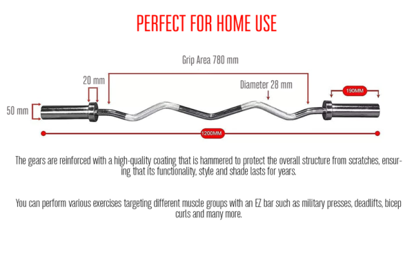 (330LBS Rated) Olympic EZ Curl Bar - Image 3