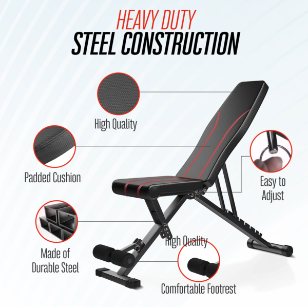 Adjustable Foldable Weight Bench - Image 4