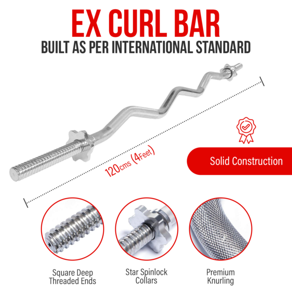 (25mm) EZ Curl Bar (330LBS Rated) - Image 2