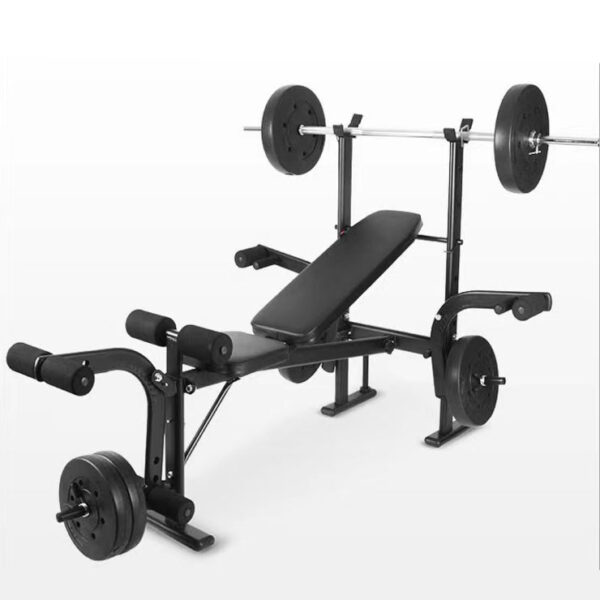 Weight Bench Adjustable with Barbell Rack (Foldable)