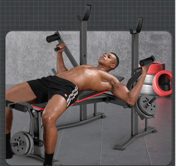 Weight Bench Adjustable with Barbell Rack (Foldable) - Image 6