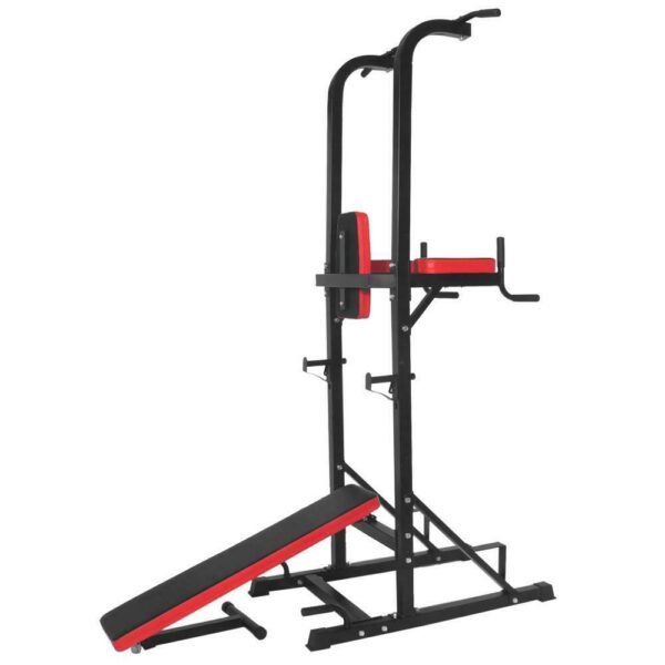 Power Tower Dip Station with Bench and Pull-Up Bar - Image 2