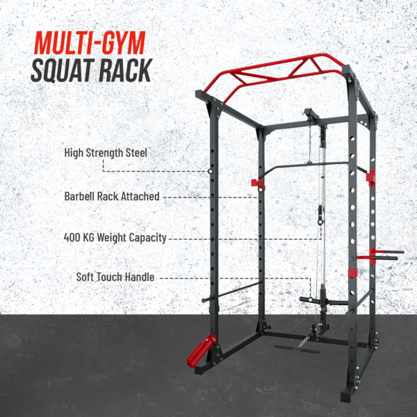 (Squat Rack) Power Cage with Cable Pulley System - Image 3