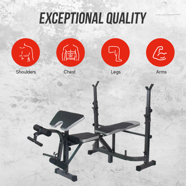 Heavy Duty Weight Bench Adjustable with Barbell Rack - Image 4