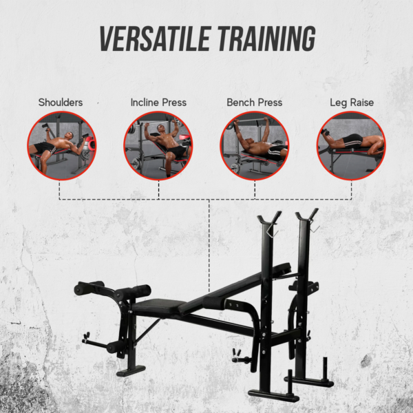 Weight Bench Adjustable with Barbell Rack (Foldable) - Image 4